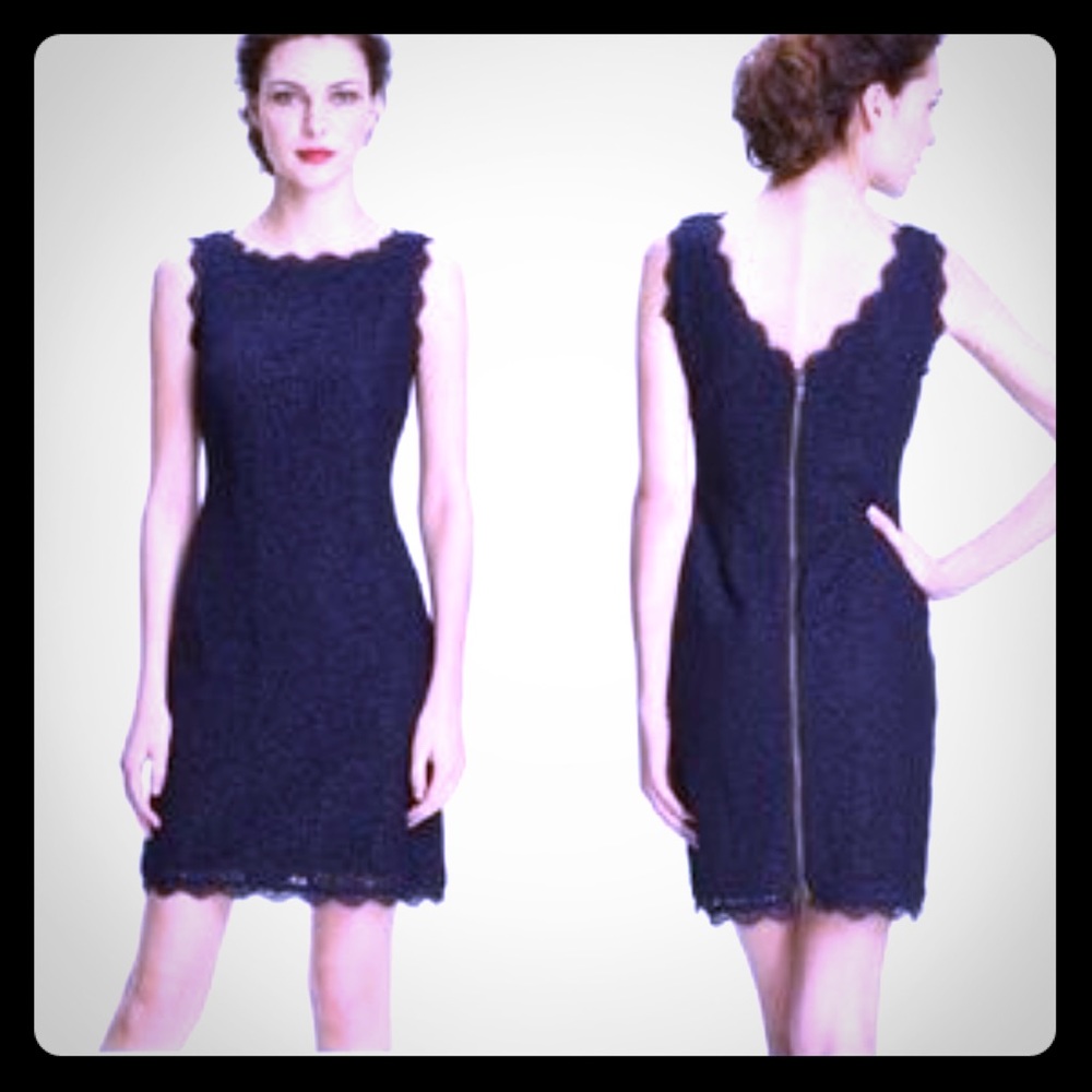 Robe Adrianna Papell Noire Dentelle - Taille S - Manches 3/4 - Style Fourreau - Occasion Très Bon état